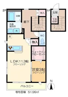 メゾン シュペリエールI【2階】の間取り