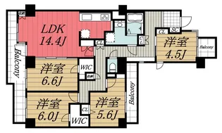 稲毛スカイマンションA棟【9階】の間取り
