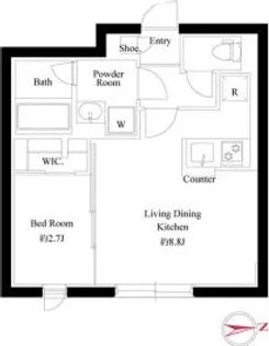 グローリオシェルト神宮前【3階】の間取り