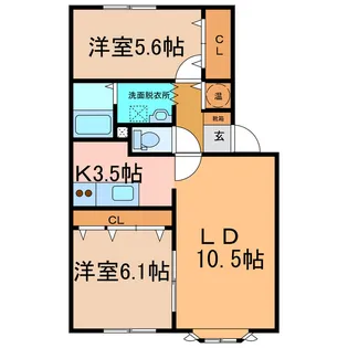 ヴィラ円山1【2階】の間取り
