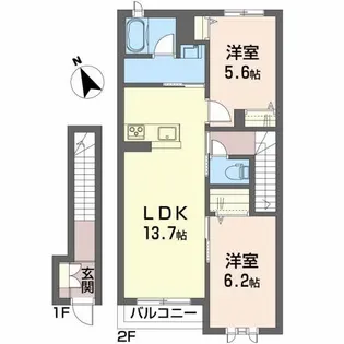 シャーメゾン行仁【2階】の間取り