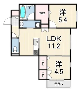 LA VITA西宮北口【1階】の間取り