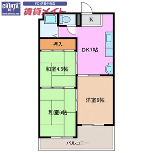 馬瀬ハイツ【5階】の間取り