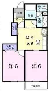フロール清風 B棟【1階】の間取り