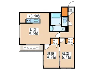 アジュールコートS7【4階】の間取り