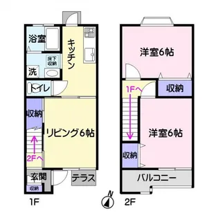 サンライズ子ノ神B【1階】の間取り