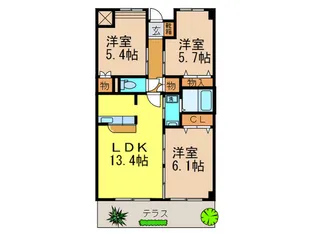 グランドバレ-【1階】の間取り