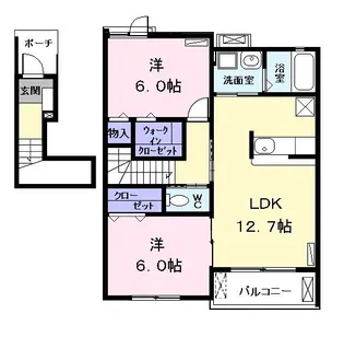 K.F.K.アルバ five【2階】の間取り