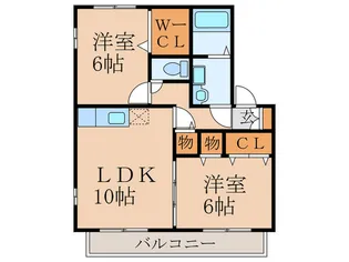 リバ-サイドフォレストA棟【2階】の間取り