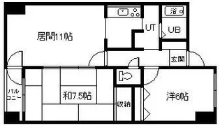 ベルエアーパレス滝川【2階】の間取り