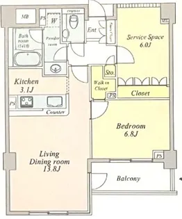 ジェイパーク目黒IV【4階】の間取り