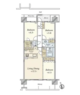 クラッシィハウス目黒洗足【5階】の間取り