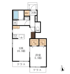 【へーベルメゾン】Pivoine Blanche【1階】の間取り