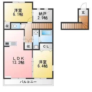 エステートセカンド【2階】の間取り