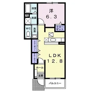 メゾン・プラシードC【1階】の間取り