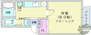 パストラーレ八乙女【1階】の間取り