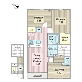 セレーノ リーゼの間取り