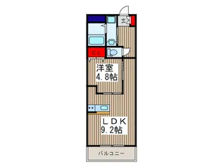 フレア三ツ和【1階】の間取り