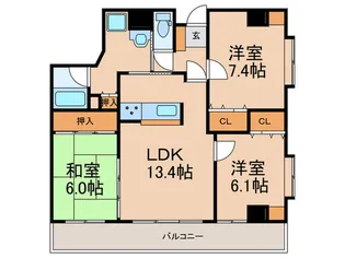 パレ・グランド―ル長者原【2階】の間取り