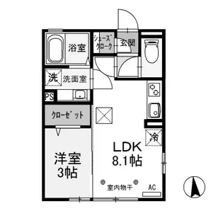 エタルナ江木【1階】の間取り