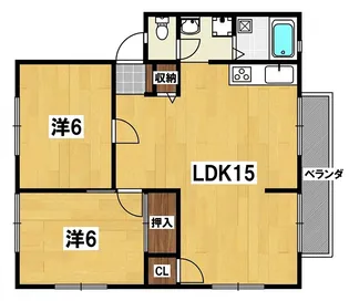 天の川パールハイツB棟【1階】の間取り