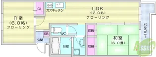 木町パールハイツ【7階】の間取り