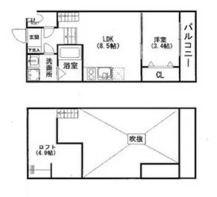 Park side Fukiage(パークサイドフキアゲ)【1階】の間取り