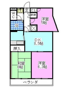 カザリヤマンションA【4階】の間取り