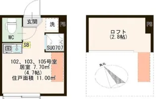 ハーモニーシャンテ【1階】の間取り