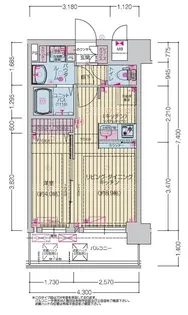 プレリス北巽駅前ラバルス【7階】の間取り