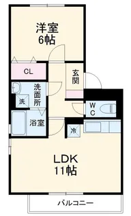 ZONE亀城【2階】の間取り