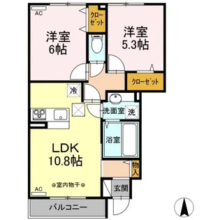 ハーベスト・ムーンI【1階】の間取り