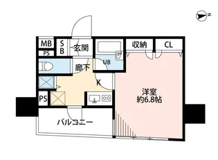プレールドゥーク銀座EAST【3階】の間取り