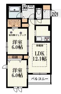 アルティア武蔵野【2階】の間取り