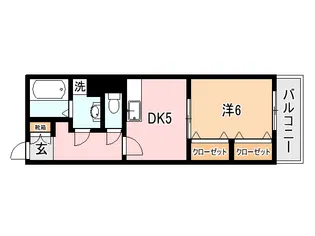 フレッセ高見馬場【2階】の間取り