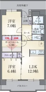 カルフール・パレ【4階】の間取り