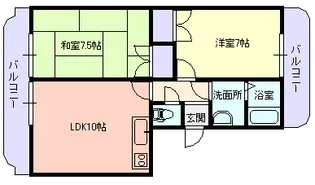 山形県山形市城西町3【マンション】の間取り