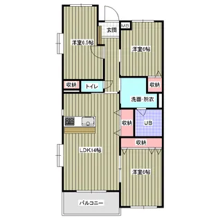 レアールマンションセレッソB棟【3階】の間取り