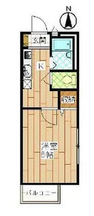 【カーザ東生田】【2階】の間取り