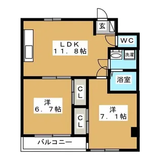 コスモリード篠崎駅前【7階】の間取り