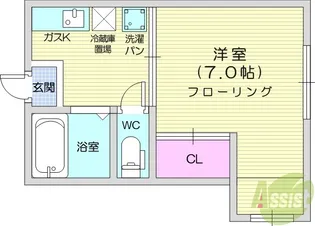 シティハイム東花1【1階】の間取り