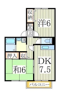 グリーンシャトルB【2階】の間取り