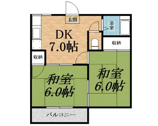 2DKの間取り画像
