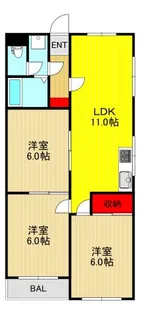 永井マンションA【1階】の間取り