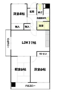 東山ハイツ【1階】の間取り