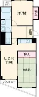 西公園マンション【4階】の間取り