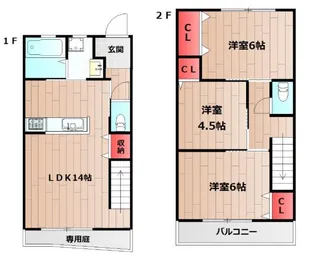 エフコート松江Bの間取り