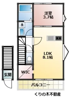 Casa Pacifica 喜田村【2階】の間取り