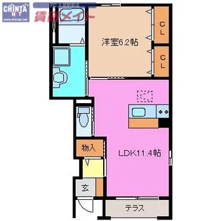 セントフィールド【1階】の間取り