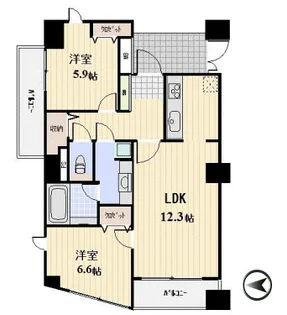 パークテラス恵比寿【12階】の間取り